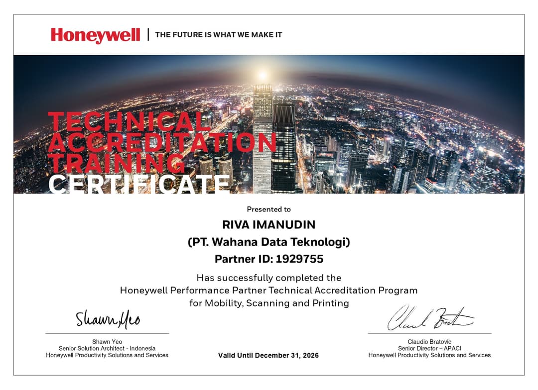 Honeywell Certificate